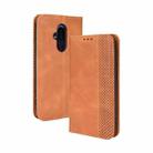 For Fujitsu Arrows F-52B JP Magnetic Buckle Retro Texture Leather Case(Brown) - 1