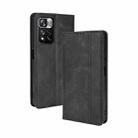 For Xiaomi Redmi Note 11 Pro / 11 Pro+ Magnetic Buckle Retro Texture Leather Case(Black) - 1