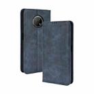 For Nokia G300 Magnetic Buckle Retro Texture Leather Case(Blue) - 1