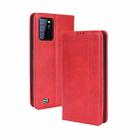 For Oukitel C25 Magnetic Buckle Retro Texture Leather Case(Red) - 1