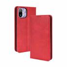 For Ulefone Note 6 / Note 6P Magnetic Buckle Retro Texture Leather Case(Red) - 1