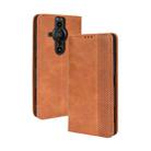 For Sony Xperia Pro-I Magnetic Buckle Retro Texture Leather Case(Brown) - 1