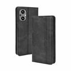 For OnePlus Nord N20 5G Magnetic Buckle Retro Texture Leather Case(Black) - 1