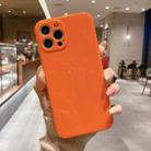 For iPhone 13 mini Glossy Straight-Edge TPU Phone Case (Orange) - 1