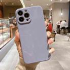 For iPhone 13 mini Glossy Straight-Edge TPU Phone Case (Gray Purple) - 1