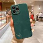 For iPhone 13 Pro Glossy Straight-Edge TPU Phone Case (Dark Green) - 1