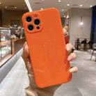 For iPhone 13 Pro Max Glossy Straight-Edge TPU Phone Case (Orange) - 1