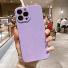 For iPhone 12 Glossy Straight-Edge TPU Phone Case(Purple) - 1