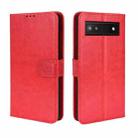 For Google Pixel 6a Retro Crazy Horse Texture Leather Phone Case(Red) - 1