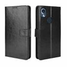 For Kyocera KY-51B Retro Crazy Horse Texture Leather Phone Case(Black) - 1