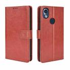For Kyocera KY-51B Retro Crazy Horse Texture Leather Phone Case(Brown) - 1