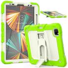 For iPad Pro 11 2022 / 2021 / 2020 / 2018 Silicone + PC Tablet Case with Holder(Yellow Green) - 1