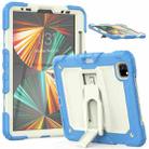 For iPad Pro 11 2022 / 2021 / 2020 / 2018 Silicone + PC Tablet Case with Holder(Light Blue) - 1