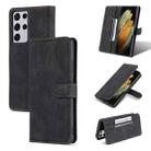 For Samsung Galaxy S21 Ultra 5G AZNS Dream II Skin Feel Horizontal Flip Leather Case(Black) - 1