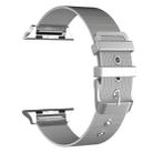 For Apple Watch Series 7 41mm / 6 & SE & 5 & 4 40mm / 3 & 2 & 1 38mm Milanese Stainless Steel Double Buckle Watch Band(Silver) - 1