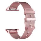 For Apple Watch Series 7 41mm / 6 & SE & 5 & 4 40mm / 3 & 2 & 1 38mm Milanese Stainless Steel Double Buckle Watch Band(Rose Pink) - 1