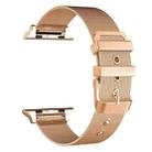 For Apple Watch Series 6 & SE & 5 & 4 40mm / 3 & 2 & 1 38mm Milanese Stainless Steel Double Buckle Watch Band (Rose Gold) - 1