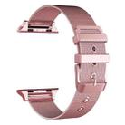 For Apple Watch Series 7 45mm / 6 & SE & 5 & 4 44mm / 3 & 2 & 1 42mm Milanese Stainless Steel Double Buckle Watch Band(Rose Pink) - 1