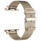 For Apple Watch Series 7 45mm / 6 & SE & 5 & 4 44mm / 3 & 2 & 1 42mm Milanese Stainless Steel Double Buckle Watch Band(Retro Gold) - 1