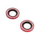 For iPhone 12 / 12 mini / 11 9H Point Drill Camera Lens Protector Circle(Red) - 2