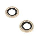 For iPhone 12 / 12 mini / 11 9H Point Drill Camera Lens Protector Circle(Gold) - 2
