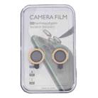 For iPhone 12 / 12 mini / 11 9H Point Drill Camera Lens Protector Circle(Gold) - 4