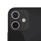 For iPhone 12 / 12 mini / 11 9H Point Drill Camera Lens Protector Circle(Black) - 1