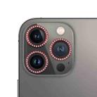 For iPhone 13 Pro Max / 13 Pro 9H Point Drill Camera Lens Protector Ring(Red) - 1