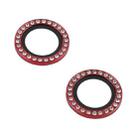 For iPhone 13 9H Point Drill Camera Lens Protector Circle(Red) - 2