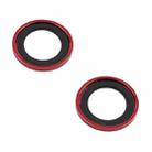 For iPhone 13 9H Point Drill Camera Lens Protector Circle(Red) - 3