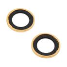 For iPhone 13 9H Point Drill Camera Lens Protector Circle(Gold) - 3