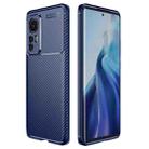 For Xiaomi 12 5G Carbon Fiber Texture Shockproof TPU Phone Case(Blue) - 1