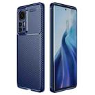 For Xiaomi 12 Pro 5G Carbon Fiber Texture Shockproof TPU Phone Case(Blue) - 1