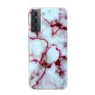 For Samsung Galaxy S22 5G Marble Pattern Soft TPU Phone Case(Red) - 1