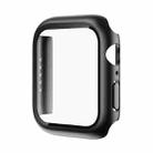 ROCK 2 in 1 PC Frame + Tempered Glass Protector Case For Apple Watch Series 9 / 8 / 7 41mm(Black) - 1