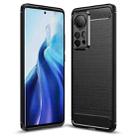 For Xiaomi 12 Pro 5G Brushed Texture Carbon Fiber TPU Phone Case(Black) - 1