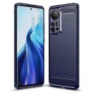 For Xiaomi 12 Pro 5G Brushed Texture Carbon Fiber TPU Phone Case(Blue) - 1