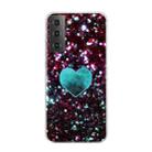 For Samsung Galaxy S22+ 5G Marble Pattern Soft TPU Phone Case(Green Love) - 1