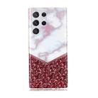 For Samsung Galaxy S22 Ultra 5G Marble Pattern Soft TPU Phone Case(Colorblock) - 1