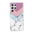 For Samsung Galaxy S22 Ultra 5G Marble Pattern Soft TPU Phone Case(Tricolor) - 1