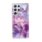 For Samsung Galaxy S22 Ultra 5G Marble Pattern Soft TPU Phone Case(Purple) - 1