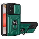 For Samsung Galaxy A42 5G Sliding Camshield Card Phone Case(Dark Green) - 1