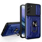 For Samsung Galaxy S22+ 5G Sliding Camshield Card Phone Case(Blue) - 1