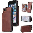 For iPhone SE 2022 / SE 2020 / 8 / 7 Calf Texture Magnetic Case(Coffee) - 1
