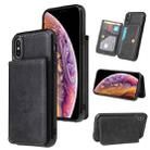 For iPhone XS Max Calf Texture Magnetic Case(Black) - 1