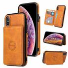 For iPhone XS Max Calf Texture Magnetic Case(Brown) - 1