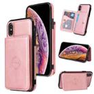 For iPhone X / XS Calf Texture Magnetic Case(Rose Gold) - 1