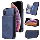 For iPhone X / XS Calf Texture Magnetic Case(Blue) - 1