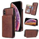 For iPhone XR Calf Texture Magnetic Case(Coffee) - 1
