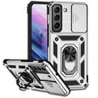 For Samsung Galaxy S22+ 5G Sliding Camshield Holder Phone Case(Silver) - 1